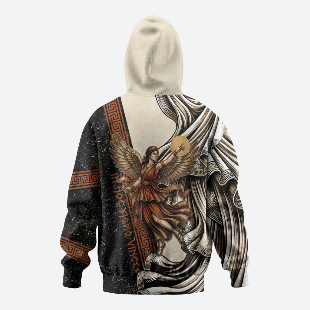 Nike Goddess Hoodie Winged Goddess Lyre Instrument And Greek Key
