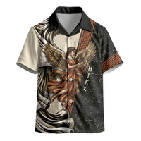 Nike Goddess Kid Hawaiian Shirt Winged Goddess Lyre Instrument And Greek Key