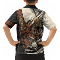 Nike Goddess Kid Hawaiian Shirt Winged Goddess Lyre Instrument And Greek Key