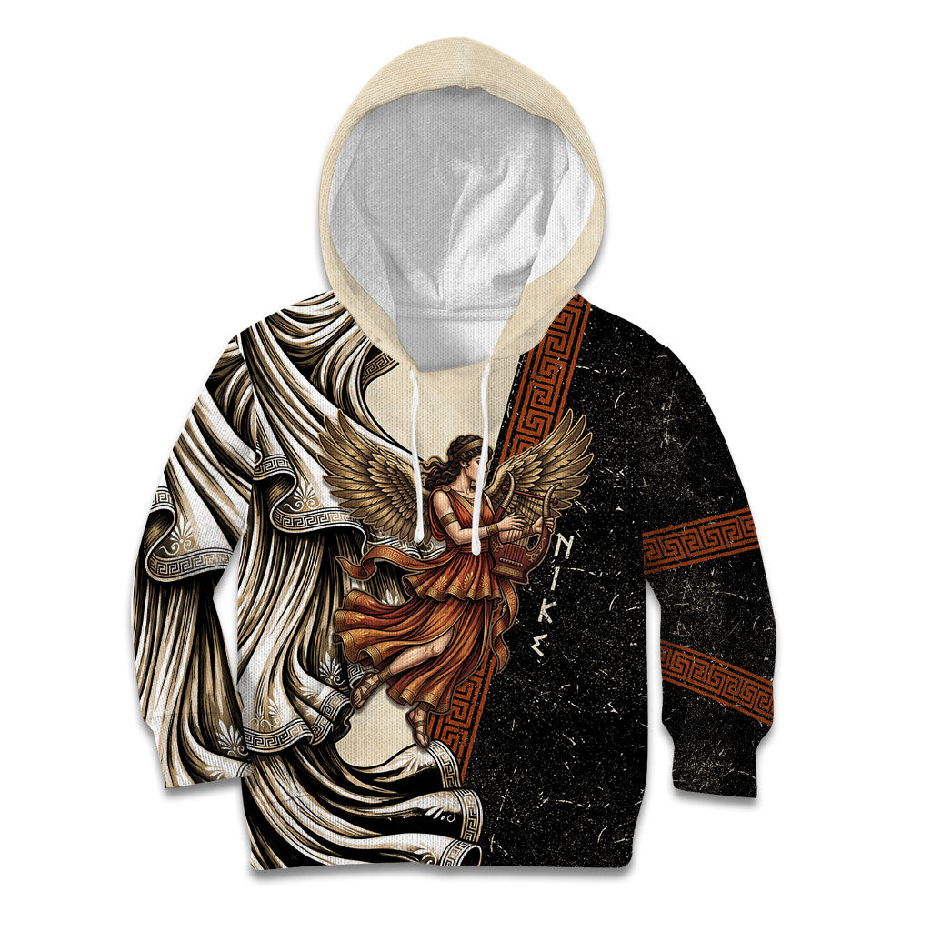 Nike Goddess Kid Hoodie Winged Goddess Lyre Instrument And Greek Key