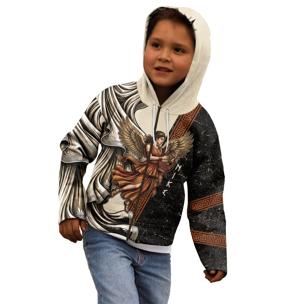 Nike Goddess Kid Hoodie Winged Goddess Lyre Instrument And Greek Key