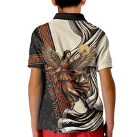Nike Goddess Kid Polo Shirt Winged Goddess Lyre Instrument And Greek Key