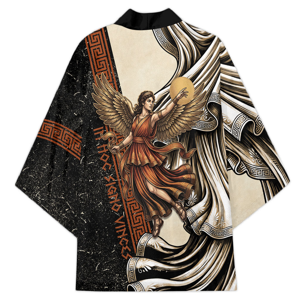Nike Goddess Kimono Winged Goddess Lyre Instrument And Greek Key