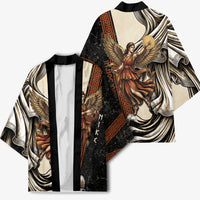 Nike Goddess Kimono Winged Goddess Lyre Instrument And Greek Key