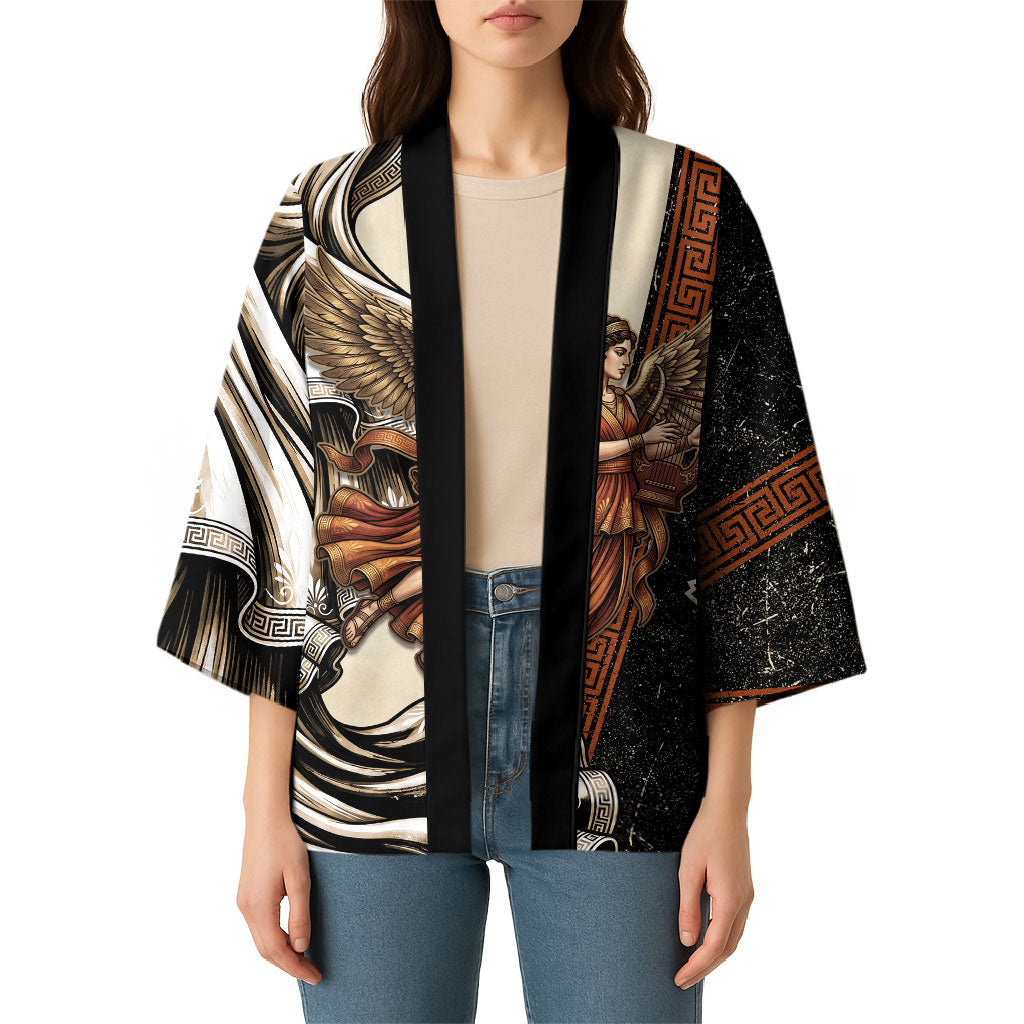 Nike Goddess Kimono Winged Goddess Lyre Instrument And Greek Key