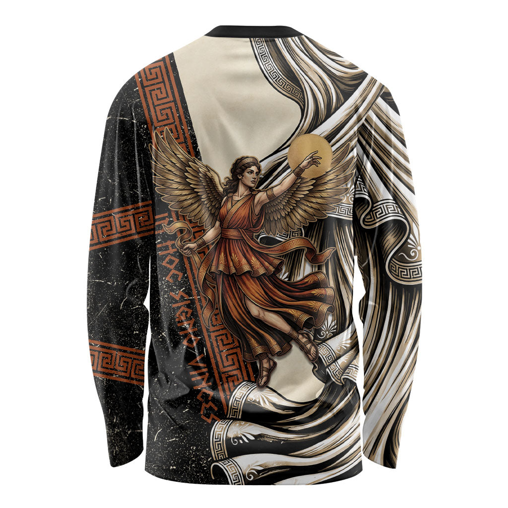 Nike Goddess Long Sleeve Shirt Winged Goddess Lyre Instrument And Greek Key