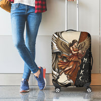 Nike Goddess Luggage Cover Winged Goddess Lyre Instrument And Greek Key