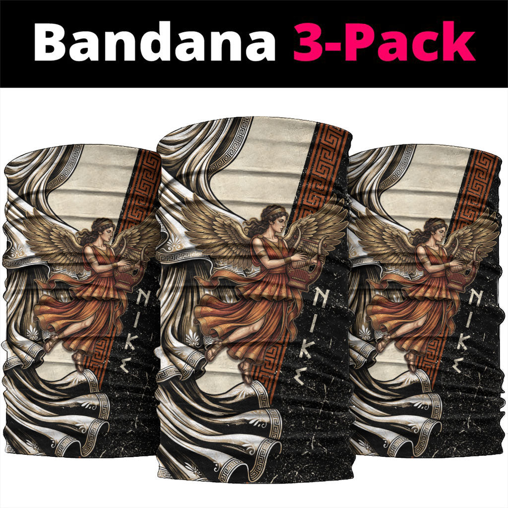 Nike Goddess Neck Gaiter Winged Goddess Lyre Instrument And Greek Key
