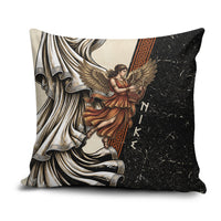 Nike Goddess Pillow Cover Winged Goddess Lyre Instrument And Greek Key