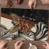 Nike Goddess Puzzle Winged Goddess Lyre Instrument And Greek Key