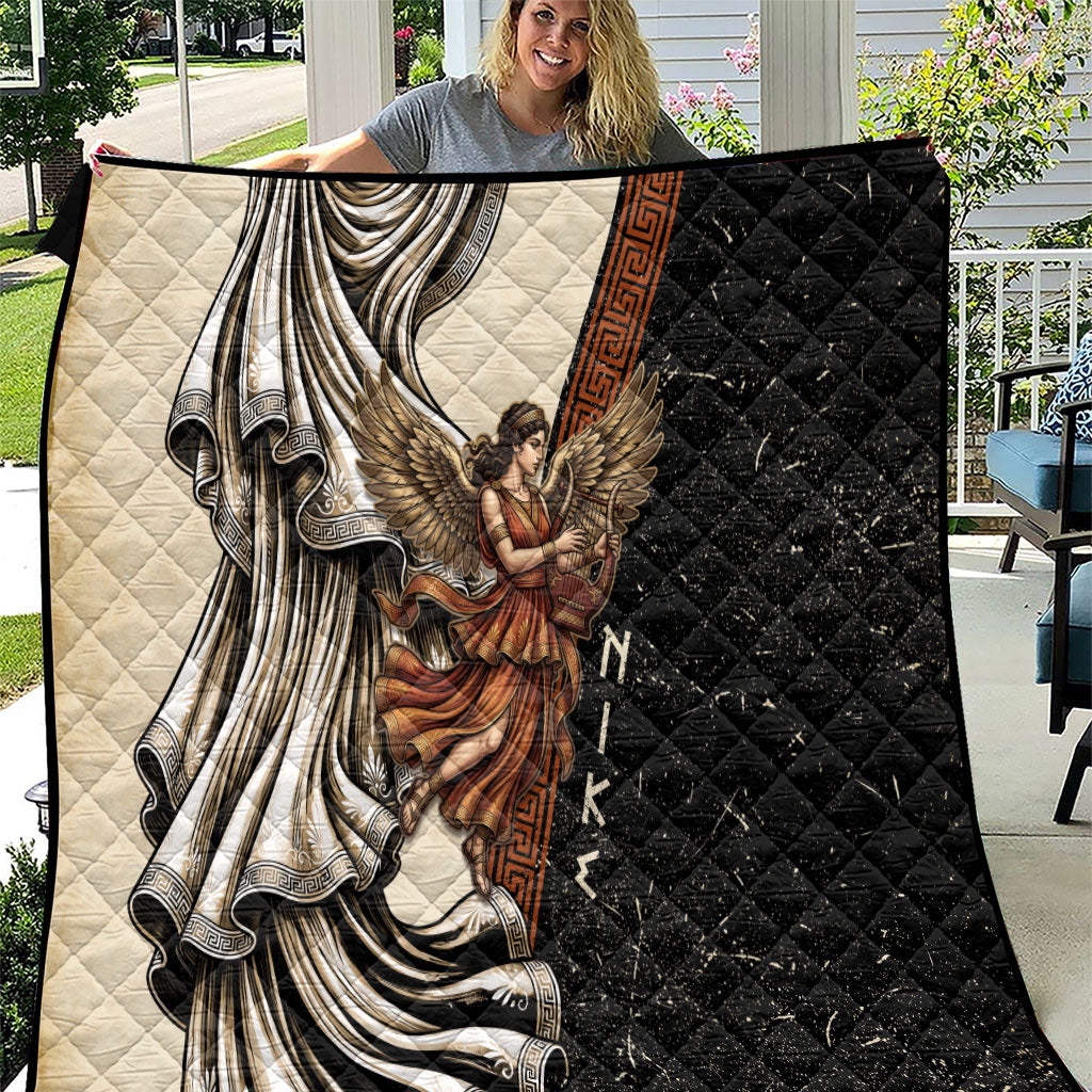 Nike Goddess Quilt Winged Goddess Lyre Instrument And Greek Key