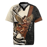 Nike Goddess Rugby Jersey Winged Goddess Lyre Instrument And Greek Key