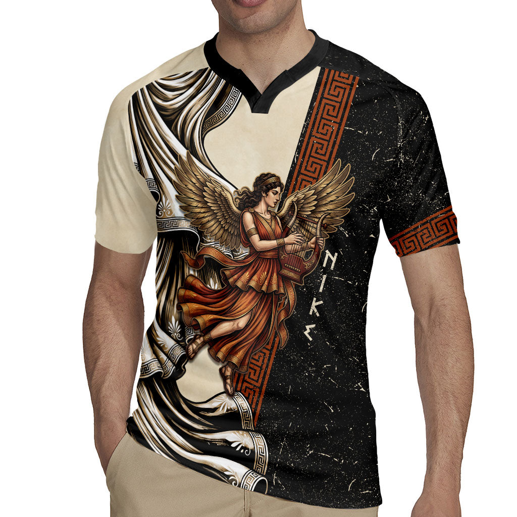 Nike Goddess Rugby Jersey Winged Goddess Lyre Instrument And Greek Key