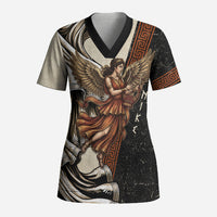 Nike Goddess Scrub Top Winged Goddess Lyre Instrument And Greek Key