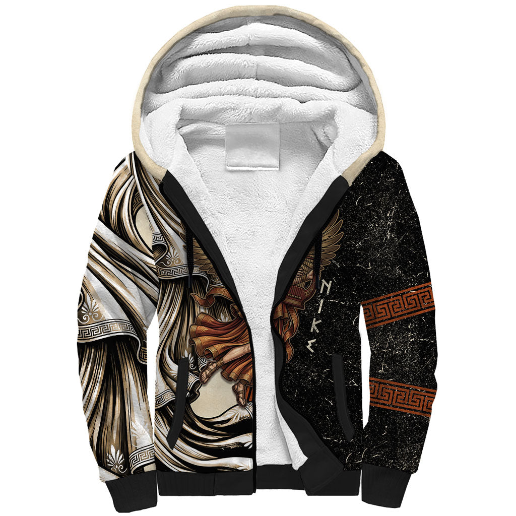 Nike Goddess Sherpa Hoodie Winged Goddess Lyre Instrument And Greek Key