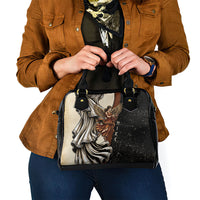 Nike Goddess Shoulder Handbag Winged Goddess Lyre Instrument And Greek Key