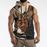 Nike Goddess Sleeveless Hoodie Winged Goddess Lyre Instrument And Greek Key