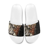 Nike Goddess Slide Sandals Winged Goddess Lyre Instrument And Greek Key