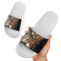 Nike Goddess Slide Sandals Winged Goddess Lyre Instrument And Greek Key