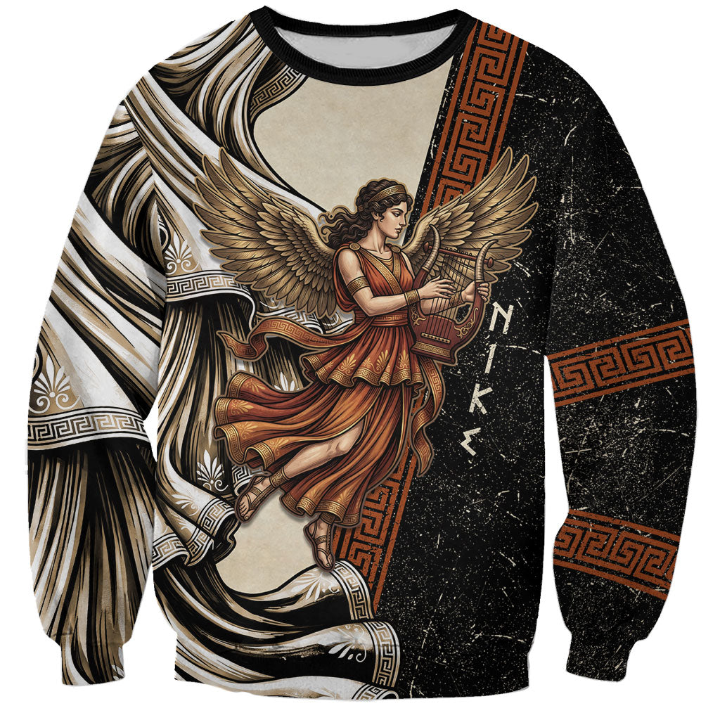 Nike Goddess Sweatshirt Winged Goddess Lyre Instrument And Greek Key