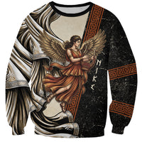 Nike Goddess Sweatshirt Winged Goddess Lyre Instrument And Greek Key