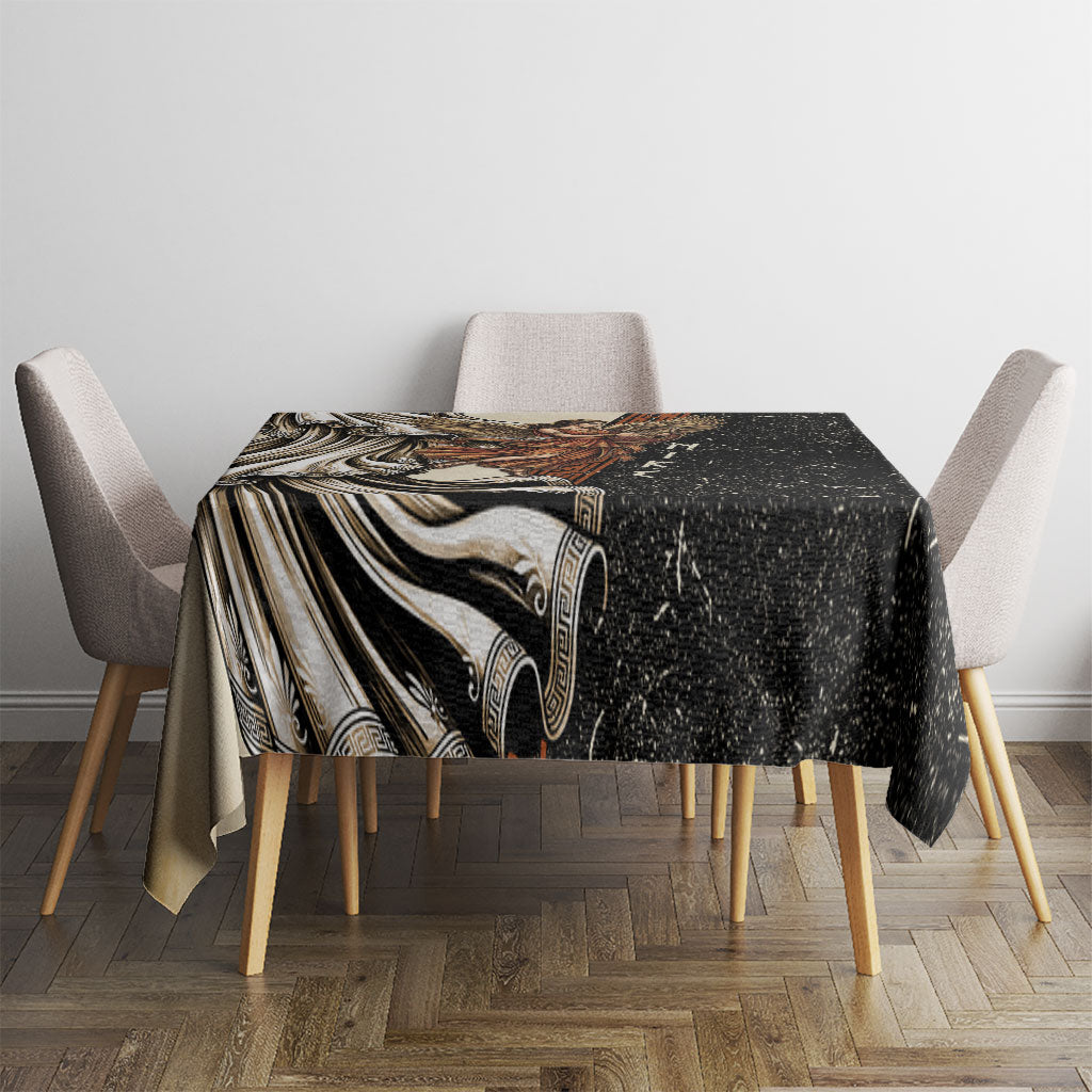 Nike Goddess Tablecloth Winged Goddess Lyre Instrument And Greek Key