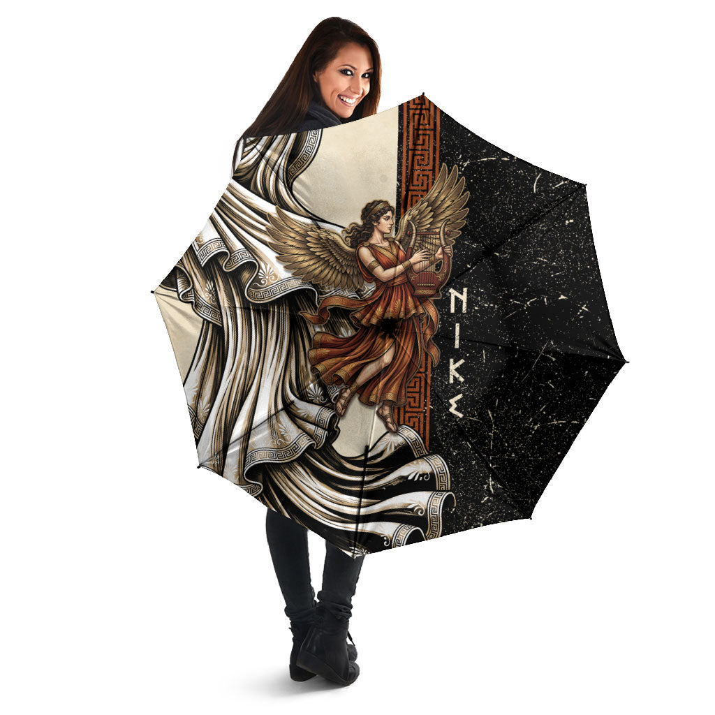 Nike Goddess Umbrella Winged Goddess Lyre Instrument And Greek Key