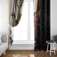 Nike Goddess Window Curtain Winged Goddess Lyre Instrument And Greek Key