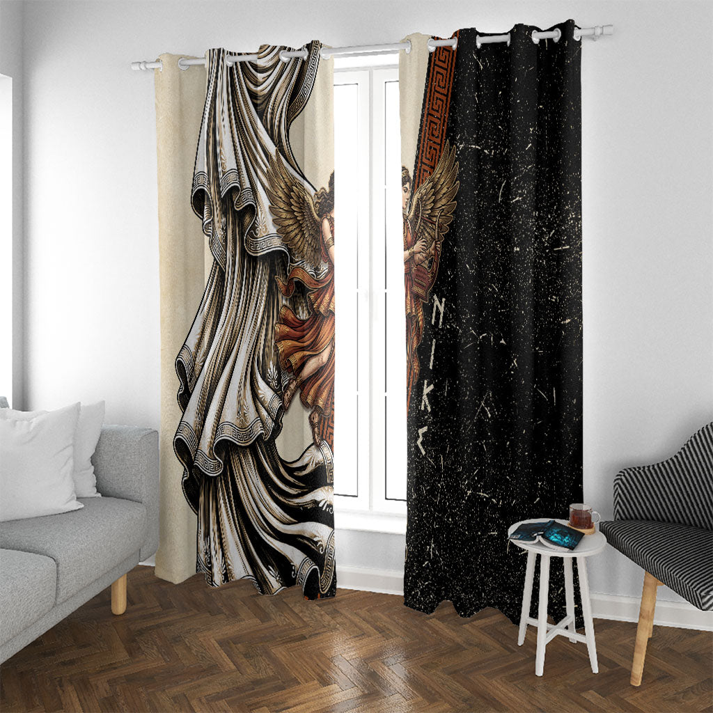 Nike Goddess Window Curtain Winged Goddess Lyre Instrument And Greek Key
