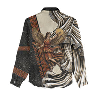 Nike Goddess Women Casual Shirt Winged Goddess Lyre Instrument And Greek Key