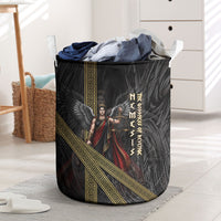 Nemesis Goddess Of Revenge Laundry Basket Winged Nemesis Scales Of Justice - Gold Greek Key