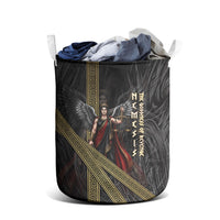 Nemesis Goddess Of Revenge Laundry Basket Winged Nemesis Scales Of Justice - Gold Greek Key
