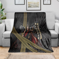 Nemesis Goddess Of Revenge Blanket Winged Nemesis Scales Of Justice - Gold Greek Key