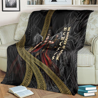 Nemesis Goddess Of Revenge Blanket Winged Nemesis Scales Of Justice - Gold Greek Key