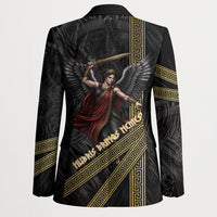 Nemesis Goddess Of Revenge Blazer Winged Nemesis Scales Of Justice - Gold Greek Key