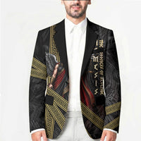 Nemesis Goddess Of Revenge Blazer Winged Nemesis Scales Of Justice - Gold Greek Key