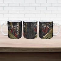 Nemesis Goddess Of Revenge Ceramic Mug Winged Nemesis Scales Of Justice - Gold Greek Key