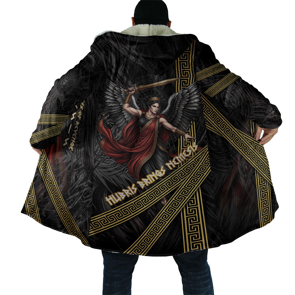Nemesis Goddess Of Revenge Cloak Winged Nemesis Scales Of Justice - Gold Greek Key