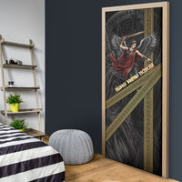 Nemesis Goddess Of Revenge Door Cover Winged Nemesis Scales Of Justice - Gold Greek Key