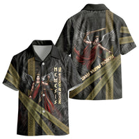 Nemesis Goddess Of Revenge Kid Hawaiian Shirt Winged Nemesis Scales Of Justice - Gold Greek Key