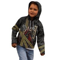 Nemesis Goddess Of Revenge Kid Hoodie Winged Nemesis Scales Of Justice - Gold Greek Key