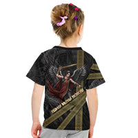 Nemesis Goddess Of Revenge Kid T Shirt Winged Nemesis Scales Of Justice - Gold Greek Key