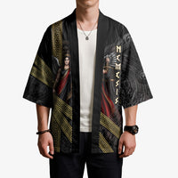 Nemesis Goddess Of Revenge Kimono Winged Nemesis Scales Of Justice - Gold Greek Key
