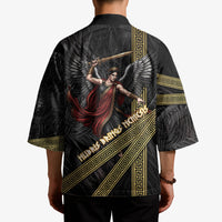 Nemesis Goddess Of Revenge Kimono Winged Nemesis Scales Of Justice - Gold Greek Key