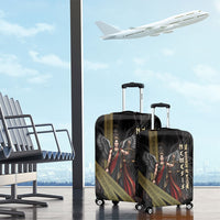 Nemesis Goddess Of Revenge Luggage Cover Winged Nemesis Scales Of Justice - Gold Greek Key