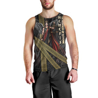 Nemesis Goddess Of Revenge Men Tank Top Winged Nemesis Scales Of Justice - Gold Greek Key