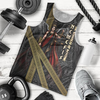 Nemesis Goddess Of Revenge Men Tank Top Winged Nemesis Scales Of Justice - Gold Greek Key
