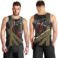 Nemesis Goddess Of Revenge Men Tank Top Winged Nemesis Scales Of Justice - Gold Greek Key