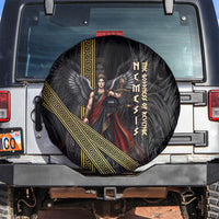 Nemesis Goddess Of Revenge Spare Tire Cover Winged Nemesis Scales Of Justice - Gold Greek Key