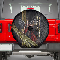 Nemesis Goddess Of Revenge Spare Tire Cover Winged Nemesis Scales Of Justice - Gold Greek Key